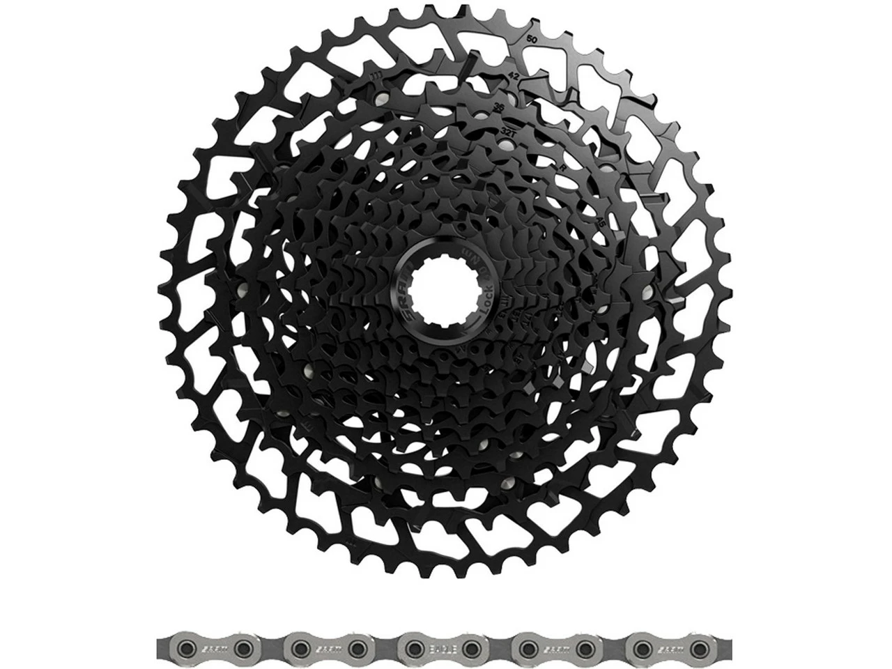 SRAM PG-1230 Kassette + PC NX Eagle Kette 12-fach Verschleißset 3 SRAM PG-1230 Kassette + PC NX Eagle Kette 12-fach Verschleißset