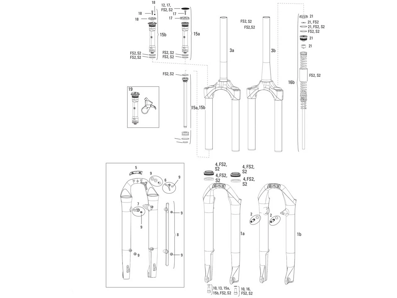 ROCKSHOX Ersatzteile Paragon Silver (A1 / 2015-2016) 3 ROCKSHOX Ersatzteile Paragon Silver (A1 / 2015-2016)