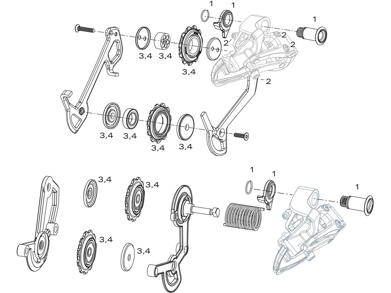 SRAM Ersatzteile X9 3x9 Schaltwerk (2007-2009) 3 SRAM Ersatzteile X9 3x9 Schaltwerk (2007-2009)