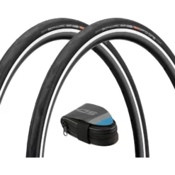 Schwalbe Pro One Evolution 28" Faltreifen 2er Set Mit Rennrad Satteltasche