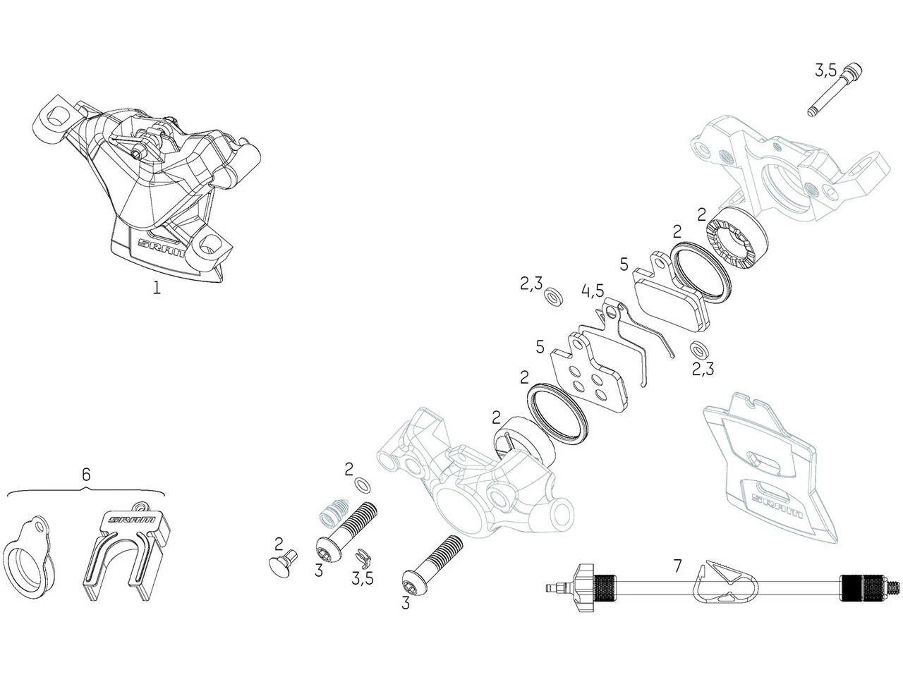 SRAM Ersatzteile Level TLM / Ultimate (B1) Bremssattel (2020) 3 SRAM Ersatzteile Level TLM / Ultimate (B1) Bremssattel (2020)