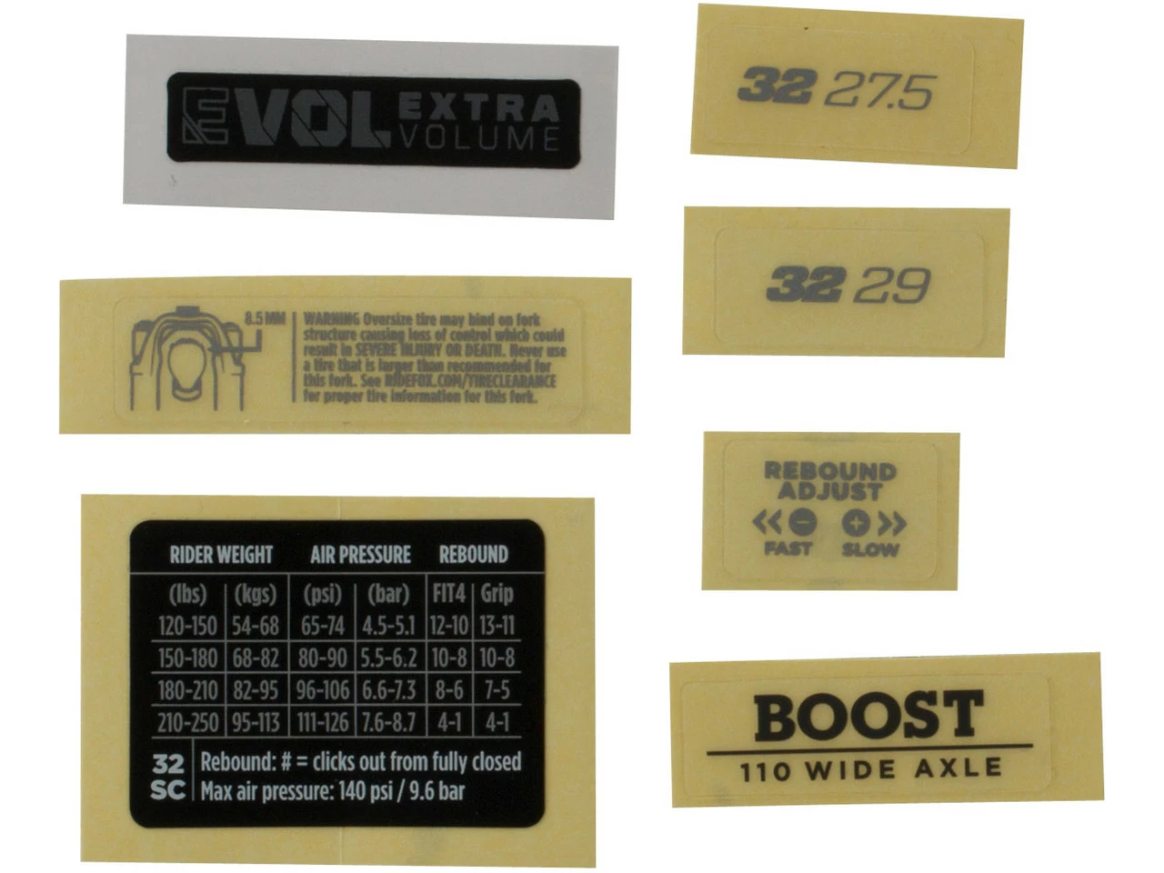 Fox Racing Shox Decal Kit Aufklebersatz Für 32 SC Federgabel Modell 2021 4 Fox Racing Shox Decal Kit Aufklebersatz Für 32 SC Federgabel Modell 2021 - Image 2