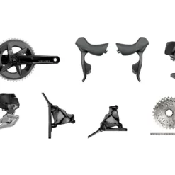 SRAM Rival ETap AXS HRD FM Powermeter Gruppe 2x12-fach 33-46 -Fahrräder Verkäufe 384661