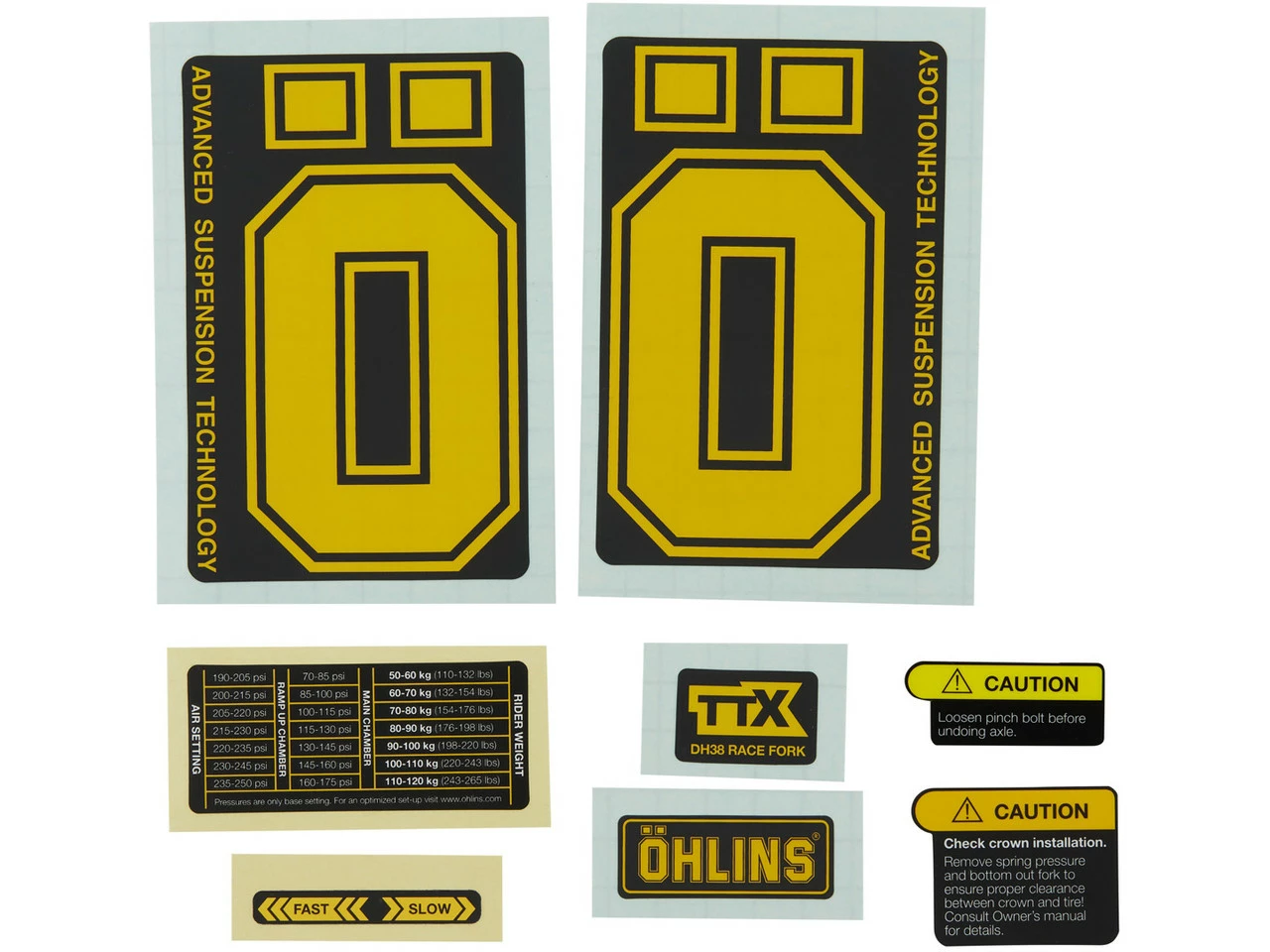 Öhlins Aufklebersatz Für DH38 Federgabel 3 Öhlins Aufklebersatz Für DH38 Federgabel