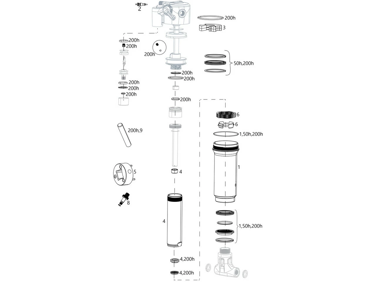 ROCKSHOX Ersatzteile Deluxe Trek RE:aktiv Thru Shaft (A1 / 2018-2019) 3 ROCKSHOX Ersatzteile Deluxe Trek RE:aktiv Thru Shaft (A1 / 2018-2019)