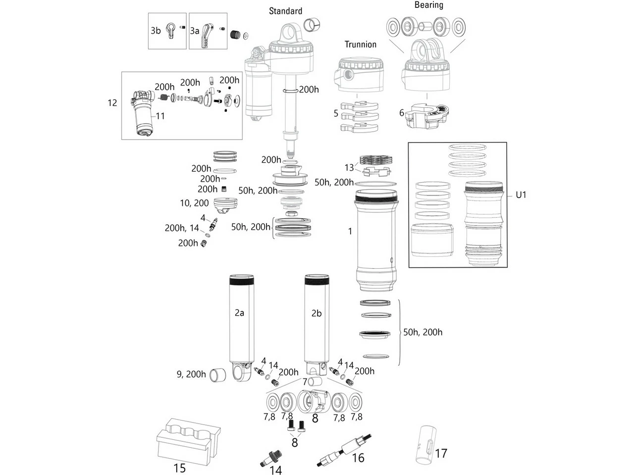 ROCKSHOX Ersatzteile Super Deluxe (A1-B2 / 2018-2021) 3 ROCKSHOX Ersatzteile Super Deluxe (A1-B2 / 2018-2021)